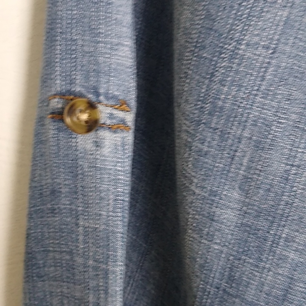 Anthropologie Womens Cloth & Stone Chambray Button Down Dress lLS belted size XS - Picture 3 of 15